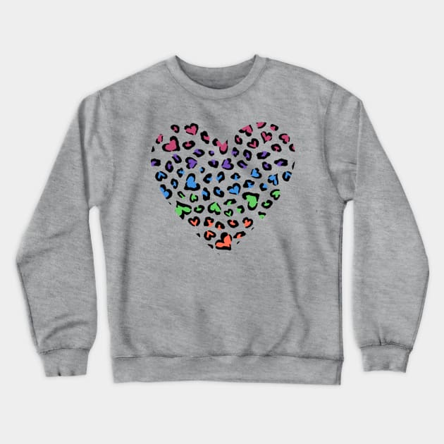 Cheetah Heart - Rainbow Crewneck Sweatshirt by ameemax